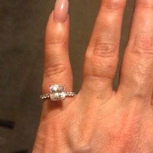Cz engagement ring. Sterling silver